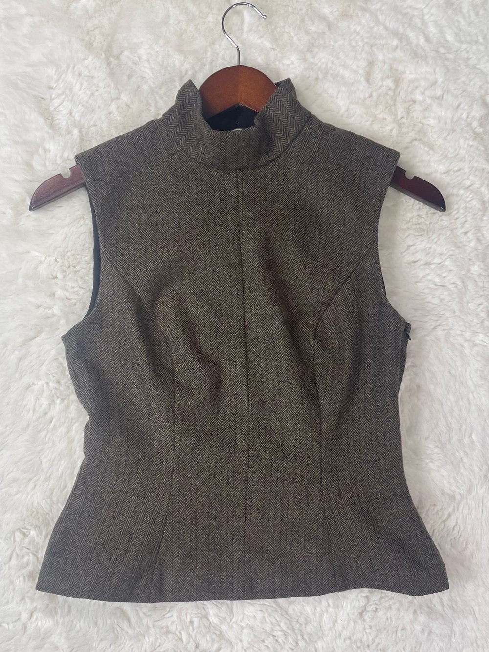 Reformation x Kacey Musgraves Sutton Top Brown Herringbone Size 2 - Picture 4 of 10